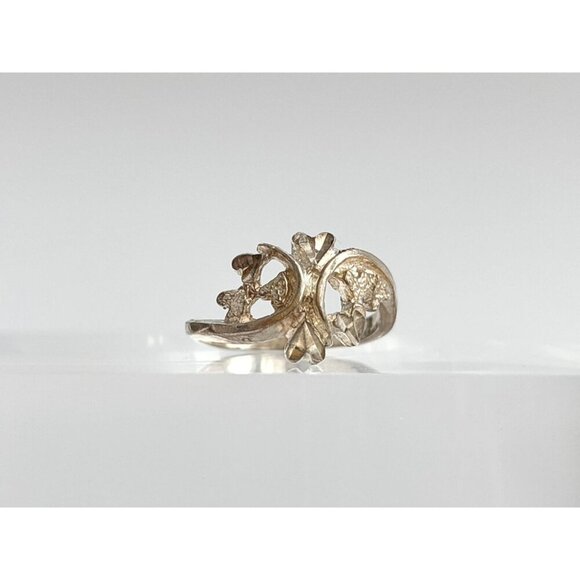 Jewelry - Multi Heart Shaped Carved Love Themed Sterling Silver 925 Vintage Ring - sz 6